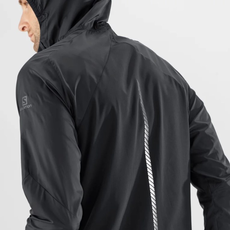 Black Salomon Bonatti Cross Men's Windbreaker | PH 97586K